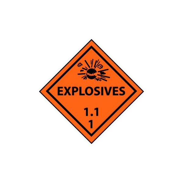 DOT Placard - Explosives 1.11